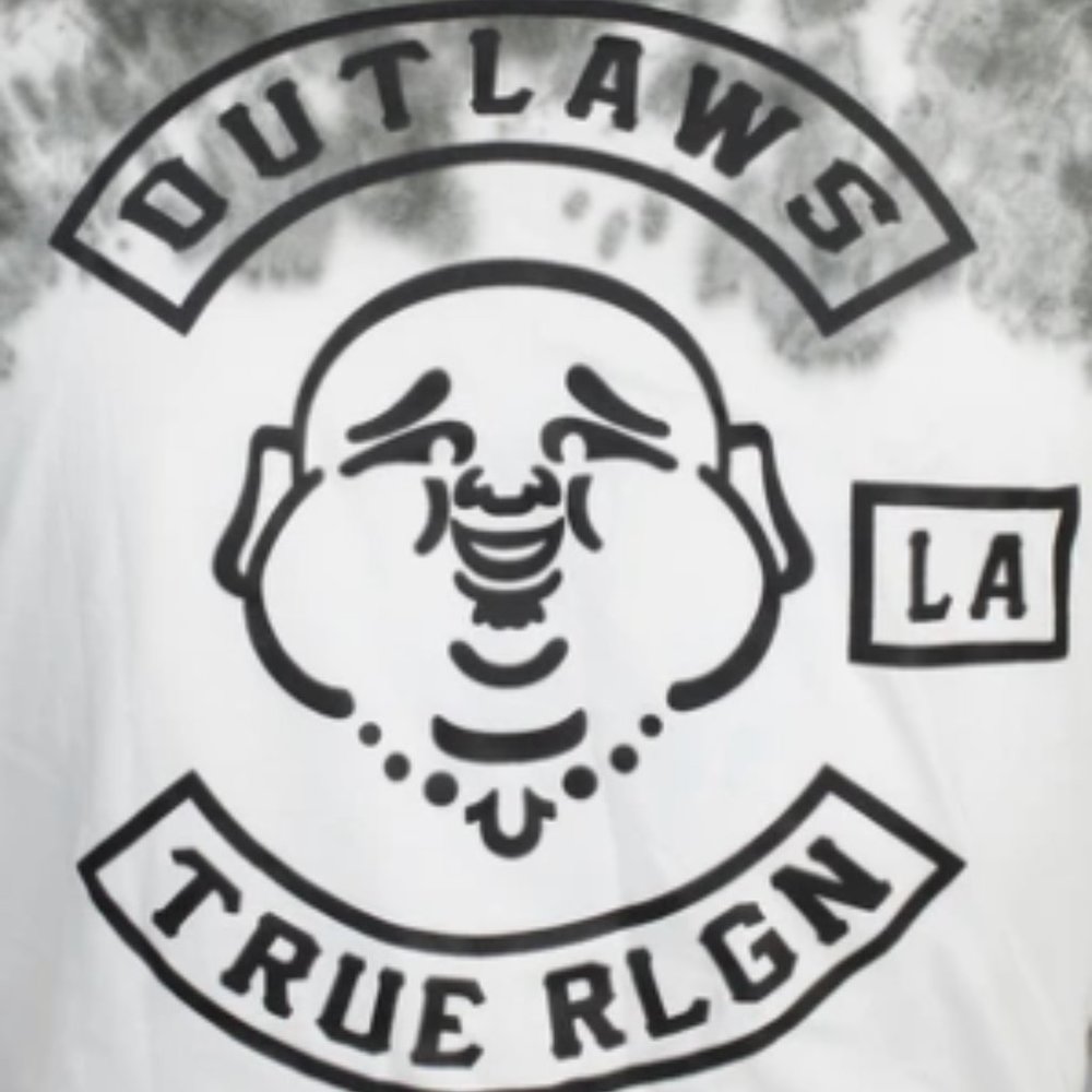 TRUE RELIGION Mens Short Sleeve OUTLAWS Crewneck TIE DYE T-Shirt - Picture 4 of 4